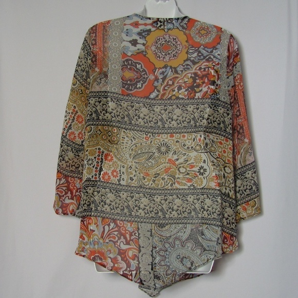 One World Live and Let Live Top Multi Ties V hem S - Picture 2 of 4